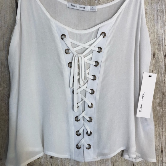 ๐ฟHOST PICK๐ฟNWT Bishop + Young Lace Up Tank - Picture 3 of 6